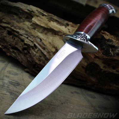 Cherry Wood Bowie Hunting Knife