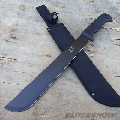 black Hunting Jungle Fixed Blade Machete Sword