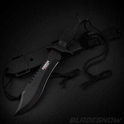 Tactical Bowie Survival hunting Black Knife Military