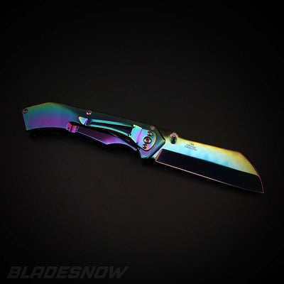 Sharp blade rainbow spring assisted knife