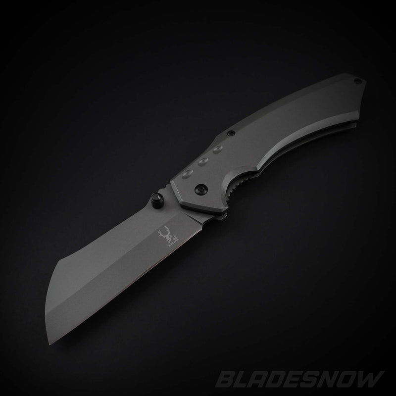Pocket Cleaver Tanto Aircraft Gray Spring Assisted Knife
