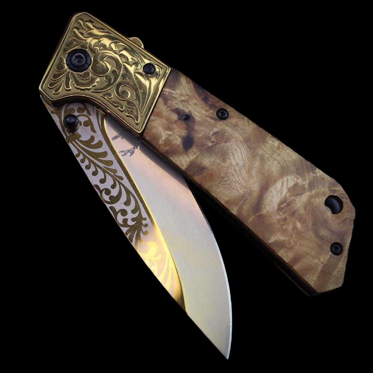 Ornate  Spring Assisted Pocket folding Knife