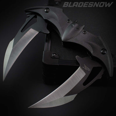Foldable bat karambit knife