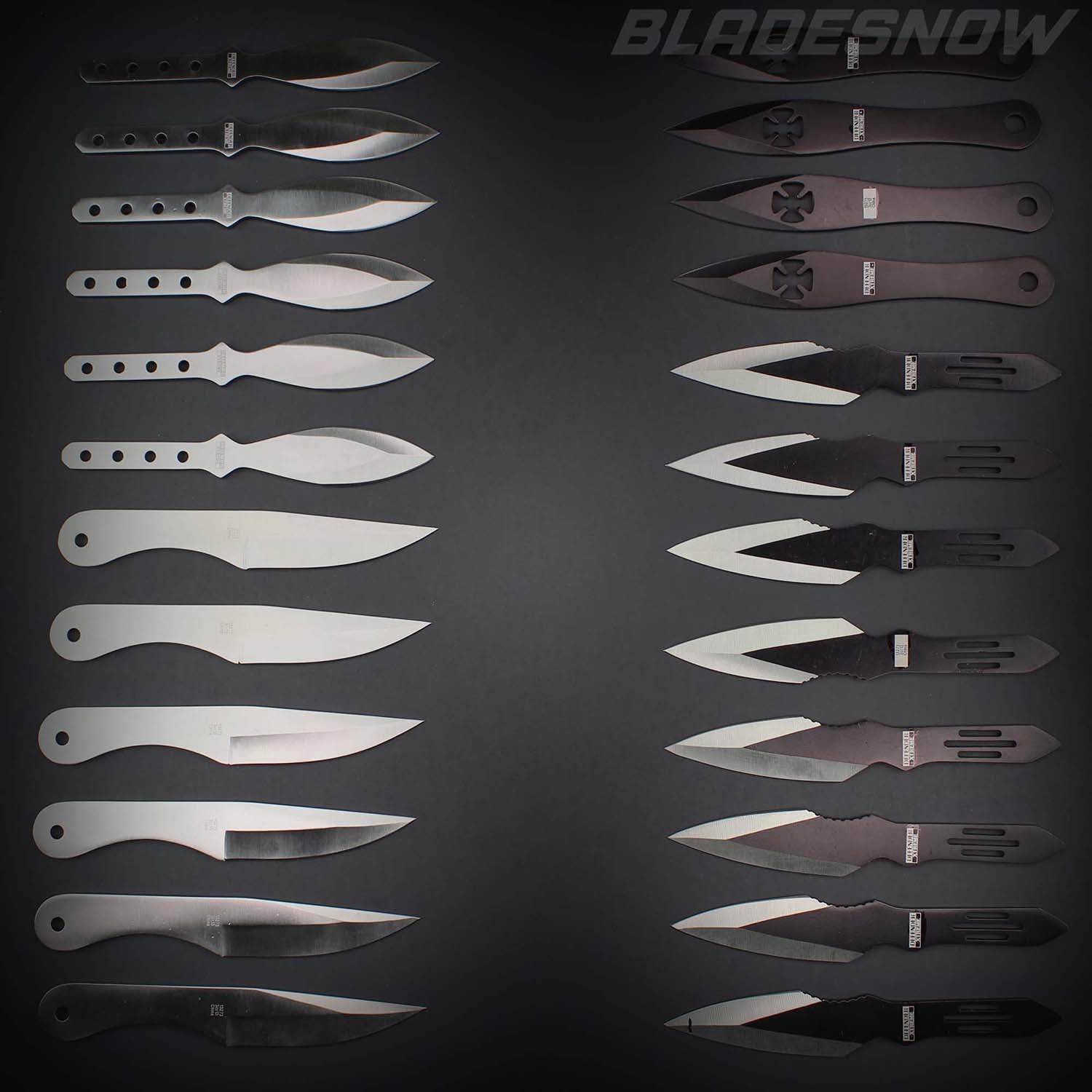 24pc Throwing knives | Assorted black throwing knife