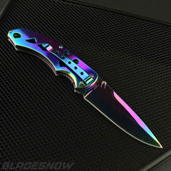 Rainbow Ornate Spring Assisted Knife