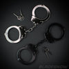 Silver and black professional police handcuffs