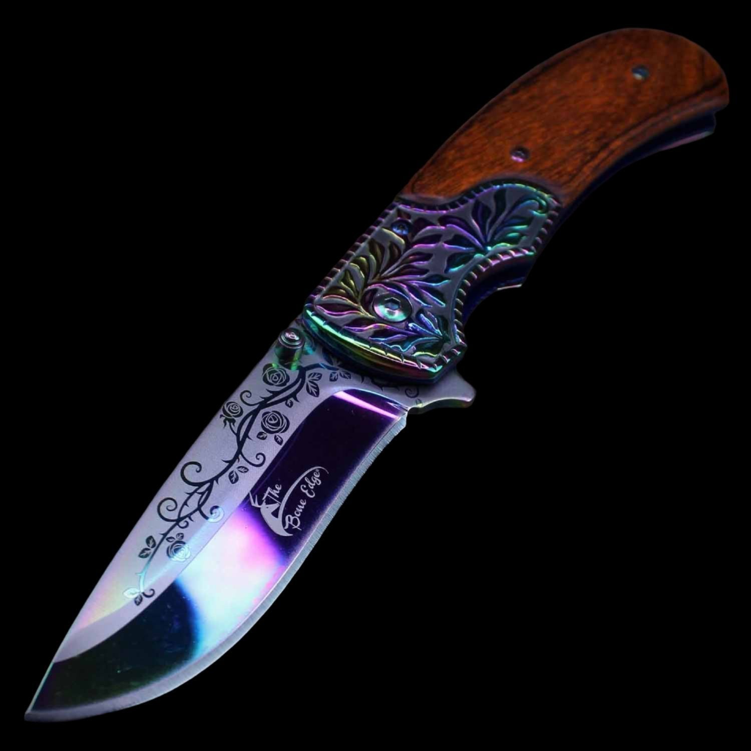 Western Cowboy Aura Pakkawood - Spring Assisted Folding Pocket Knife