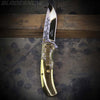 Spring assisted folding knife with golden blade