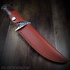 Fixed blade hunting knife with leather sheath