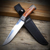 Wood Handle Ornate Fixed Blade Bowie Knife
