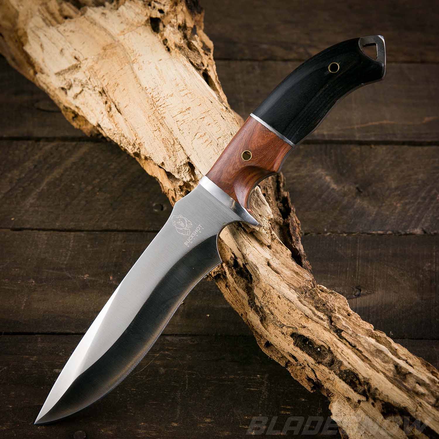 Fixed blade darkwood handle tactical knife 