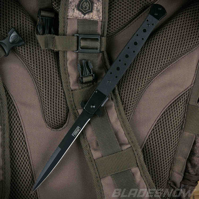 sharp blade black long knife